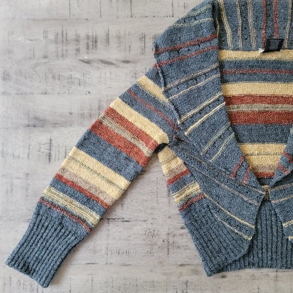 Parkhurst Multi Color Striped Open Front Cardigan Sweater XL - Picture 4 of 16